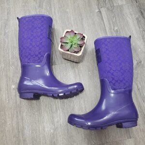 Coach Pearl Rainboots Purple Sz 8